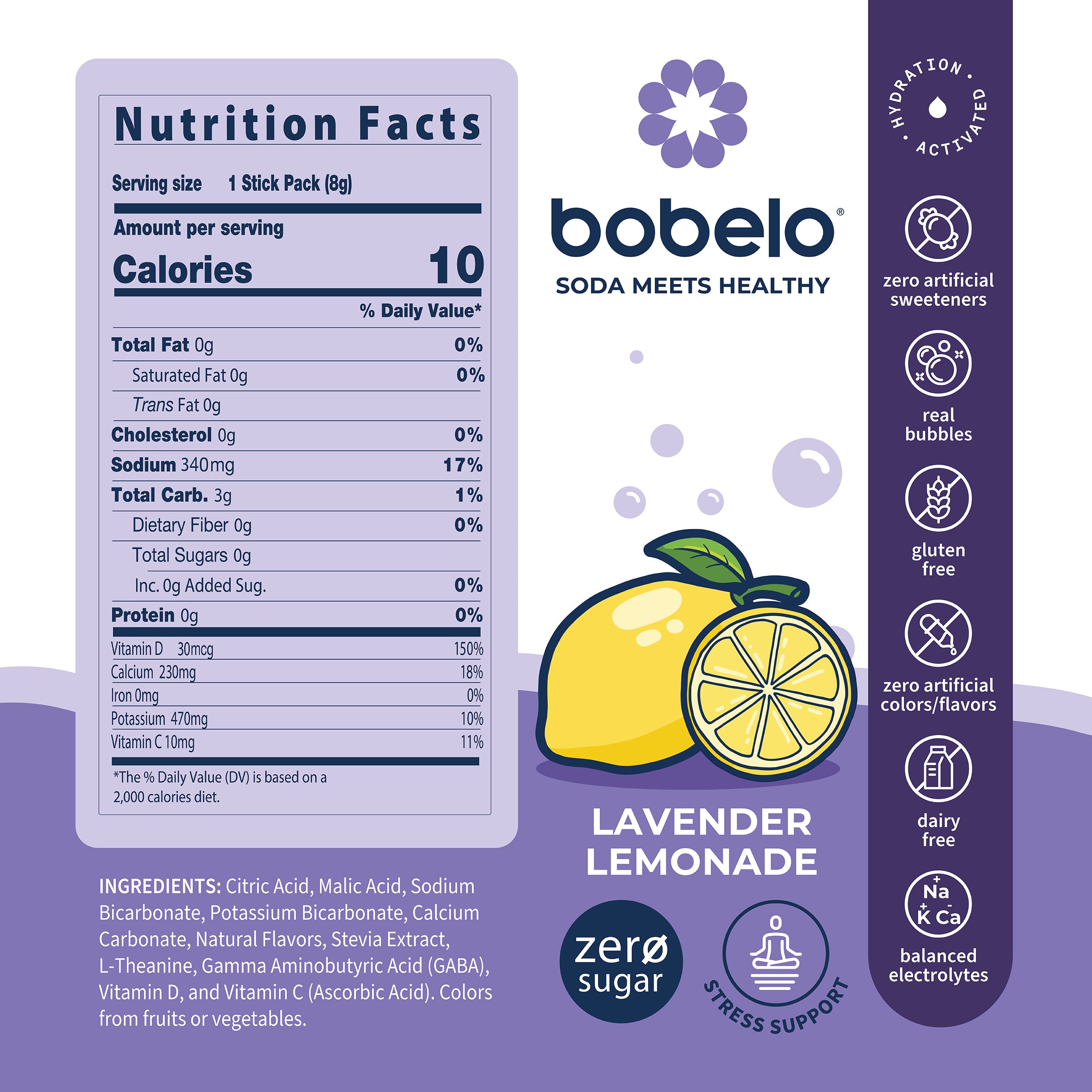 Lavender Lemonade Nutrition Panel
