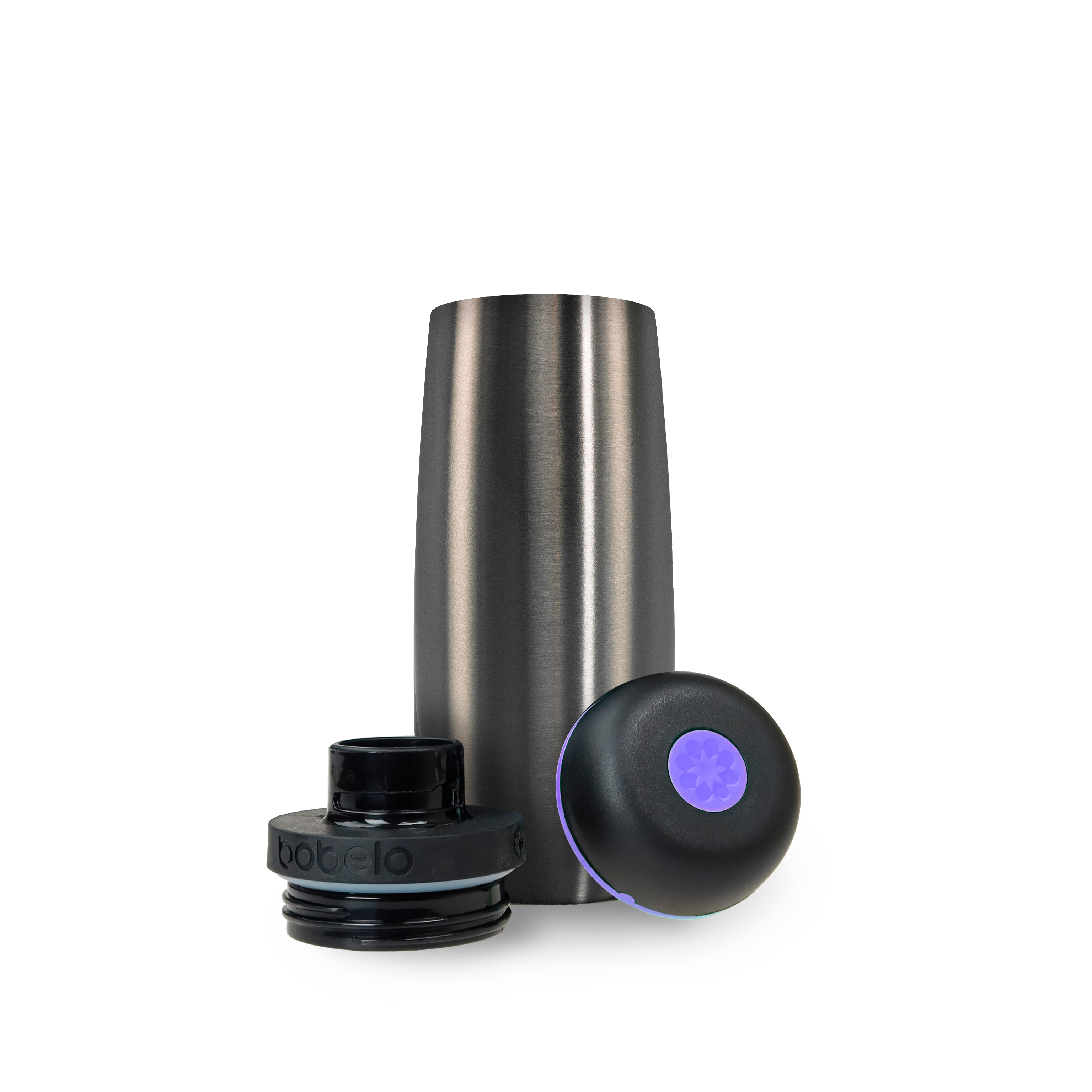 Silver and Purple Bobelo bottle