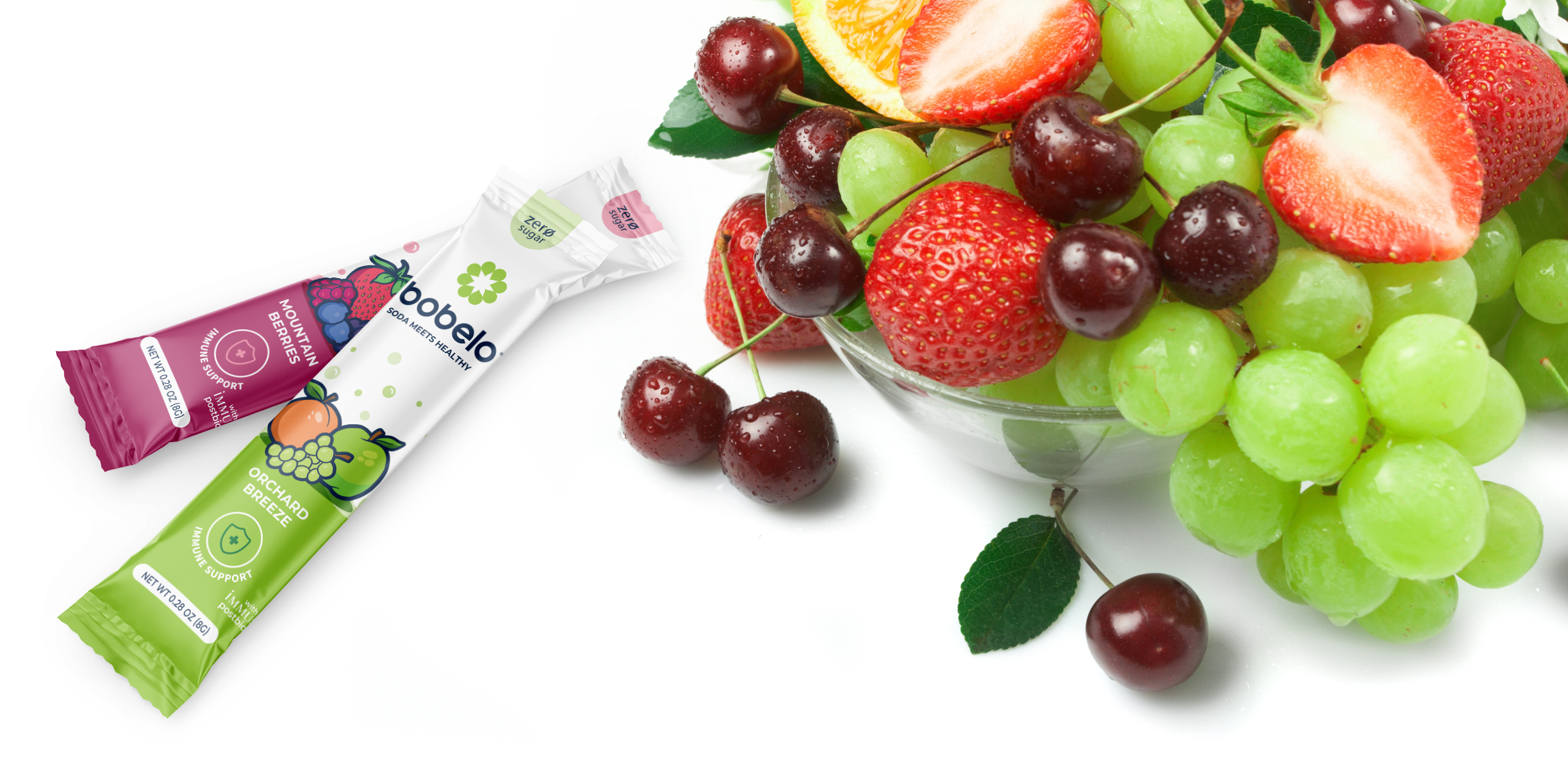 Bobelo packets with fruit