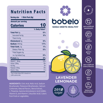Lavender Lemonade Nutrition Panel